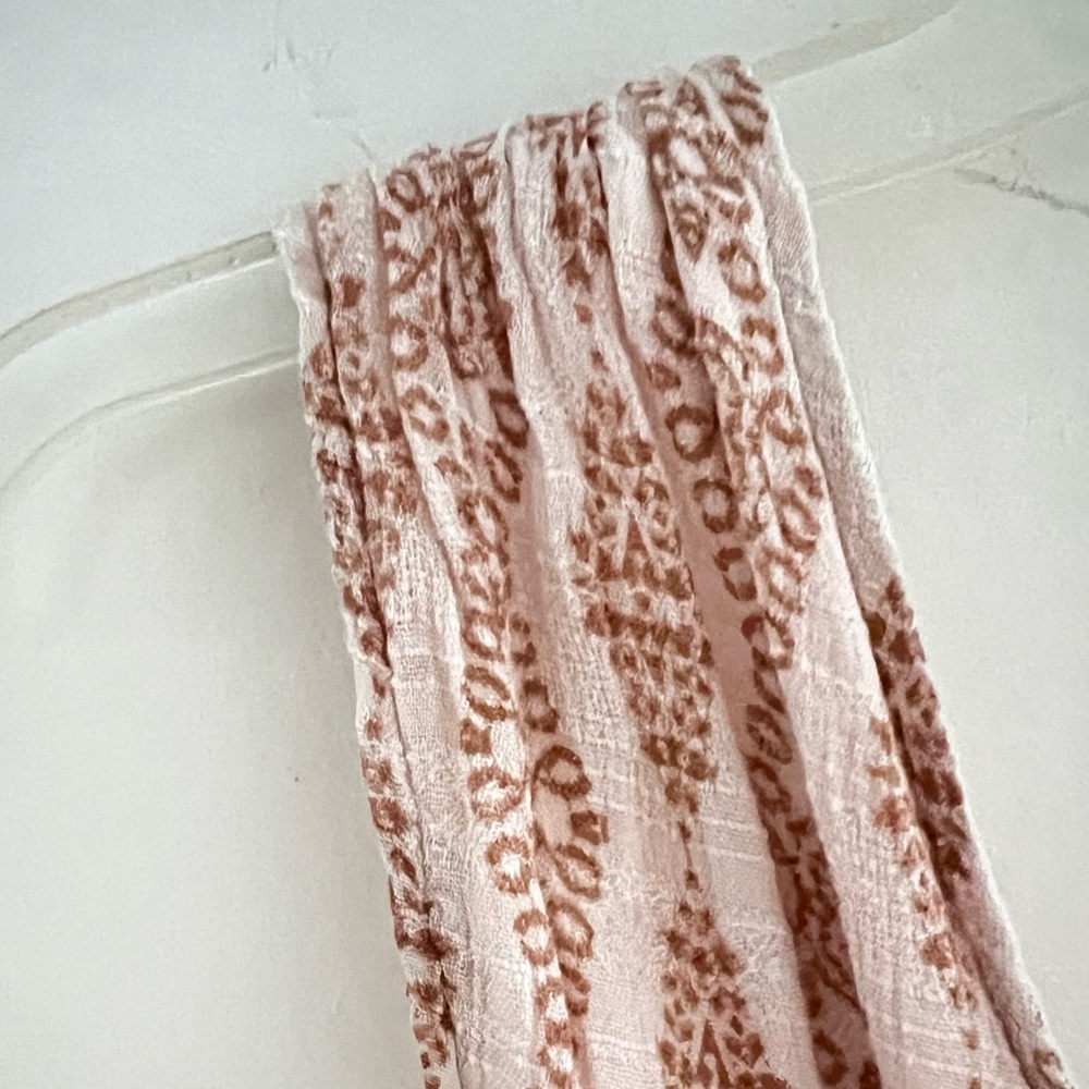 Mora Girls Boho Crop Top Wrap-Style Chest Cream & Honey Brown Print Size M - Picture 7 of 16